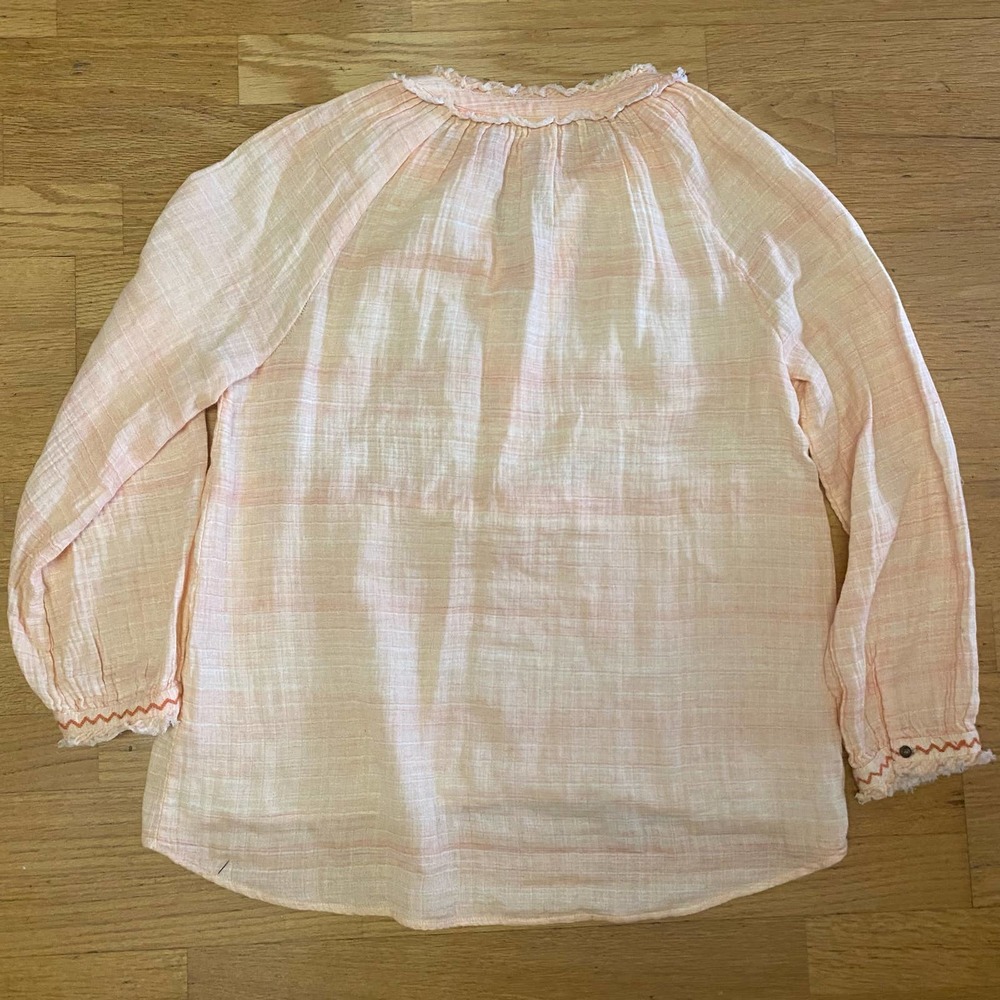 Sundance Orange Gentle Breeze Coastal Granola Western Embroidered Top - Picture 5 of 7